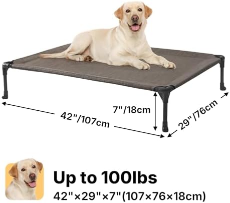 Veehoo Outdoor Elevated Dog Bed Large Sized Dogs, Cooling Raised Dog Cots - Image 6