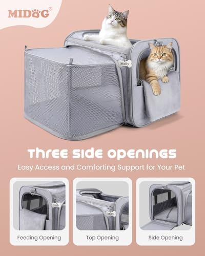 MIDOG Cat Carrier Soft for Small-Medium Cats Up to 25lbs - Image 3