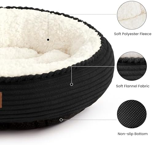 Love's cabin Round Donut Cat and Dog Cushion Bed, 30in Pet Bed - Image 2