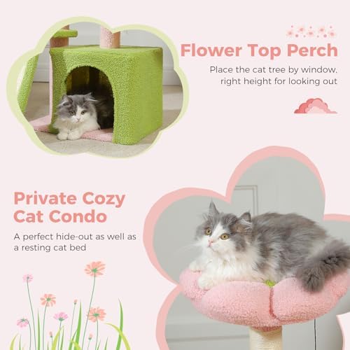 PETEPELA Cactus Cat Tree for Kittens & Small Cats, 32in Cat Tower - Image 3