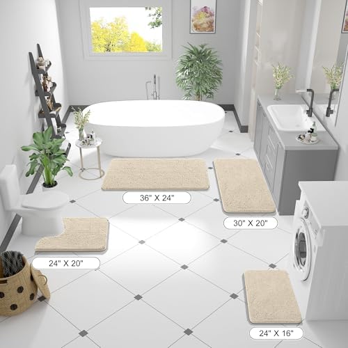 OLANLY Bathroom Rugs 30x20, Extra Soft Absorbent Chenille Bath Rugs - Image 2