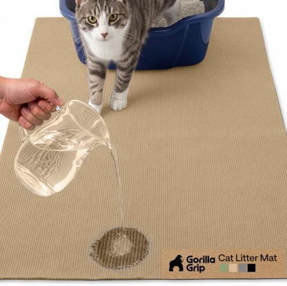 GORILLA GRIP Cat Litter Box Mat, Soft Felt Scatter Catcher by GorillaGrip