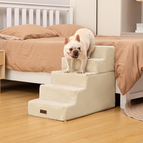 Aodisman Dog Stairs for High Beds 22.6" H, 5-Step Pet Steps for Small Dogs - Image 3