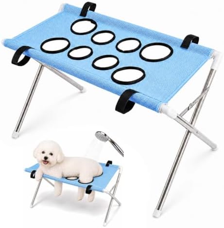 Pet Grooming Hammock with Stand, Foldable Dog Bath Table by Unknown
