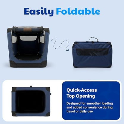 AKC Soft-Sided Dog Travel Crate, Folding Portable Kennel - Image 6
