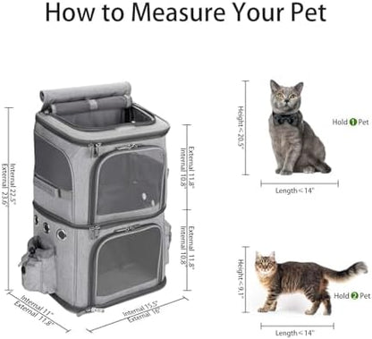 HOVONO Double-Compartment Cat Backpack Carrier - Image 6