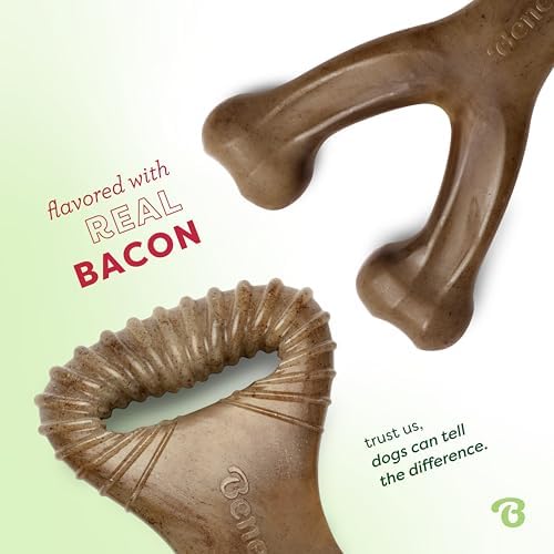 Benebone Wishbone/Dental Durable Dog Chew Toys, Real Bacon - Image 2