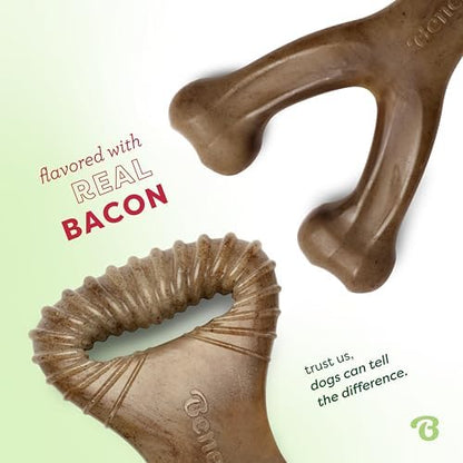 Benebone Wishbone/Dental Durable Dog Chew Toys, Real Bacon - Image 2