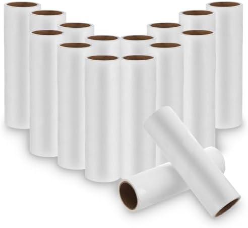6.3 inch Wide Lint Roller Refills, Value Pack 16 Rolls Extra Sticky Lint by Tolare