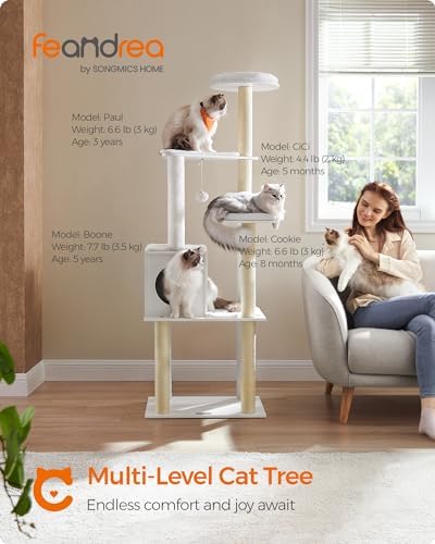 Feandrea Cat Tree, 65-Inch Multi-Level Tower - Image 2
