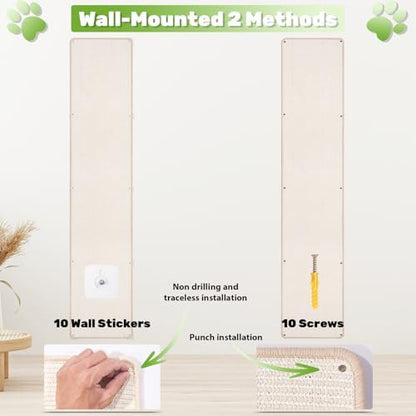 Uranshin Natural Sisal Cat Wall Climbing Carpet, Wall Scratcher Mat Pad - Image 7