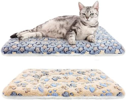 2 Pack Cat Blankets for Indoor Cats, Ultra Soft Reversible Mat, Fluffy Flannel by HeNdShe