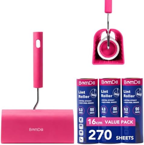Extra Sticky Large Surface Lint Roller, 6.3''Wide Roller by BomDa