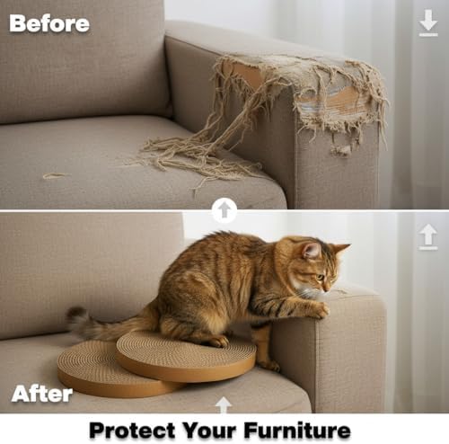 Cat Scratching Pad Cardboard Round Cat Scratcher Refill Replacement Scratch Pads - Image 6