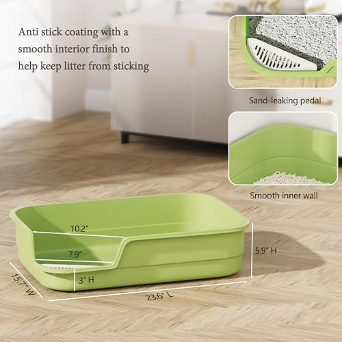Vealind Extra Large Cat Litter Box High Sided and Low Entry Litter Tray - Image 4