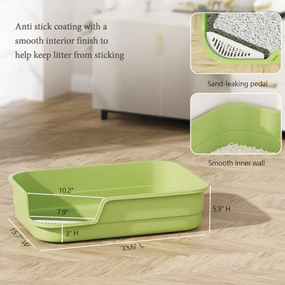 Vealind Extra Large Cat Litter Box High Sided and Low Entry Litter Tray - Image 4