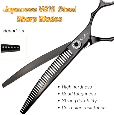 7.5in 25° Curved 35 Teeth Chunker Dog Grooming Scissors - Image 4