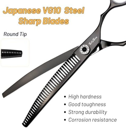 7.5in 25° Curved 35 Teeth Chunker Dog Grooming Scissors - Image 4
