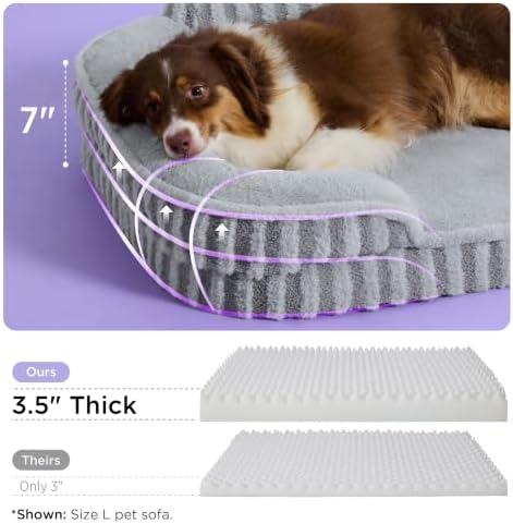 LE SURE Cute Cozy High Back Orthopedic Dog Beds Medium Size Dog - Image 2