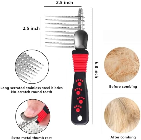 QUMY Dog Comb Kit-Dematting Rake Comb - Image 2