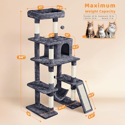 Yaheetech 54in Cat Tree Tower for Large Cats - Image 3