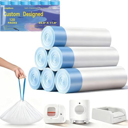 120 Pcs Automatic Cat Litter Bags fits PURA MAX 2/MAX/X&ScoopFree Clumping by KropBom