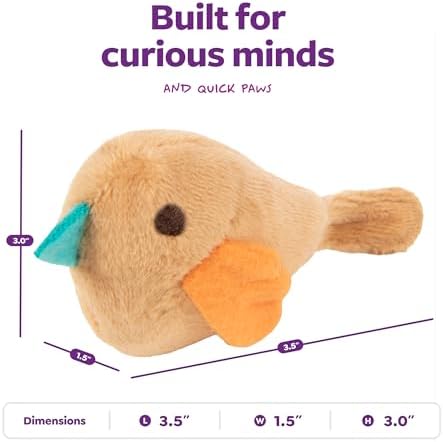 SmartyKat Chickadee Chirp Electronic Sound Cat Toy, Contains Catnip, Battery - Image 3