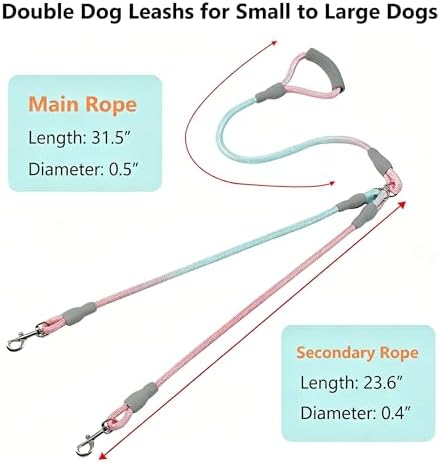 Double Dog Leash for Two Dogs Walking & Training Trangle Free - Image 7