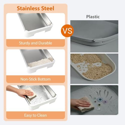 PAWISE Stainless Steel Cat Litter Box - Image 5