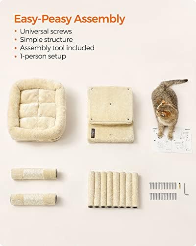 Feandrea Cat Tree, 26.4-Inch Small Cat Tower, Cute Plush Condo - Image 5