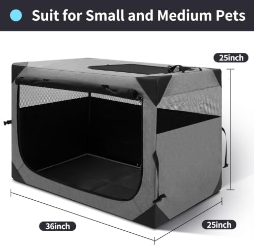 Zikopomi 36 Inch Portable Soft Foldable Dog Crate - Image 4