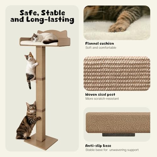 Cat Window Perch with Thick Sisal Scratching Post, Cats Hammock - Image 4