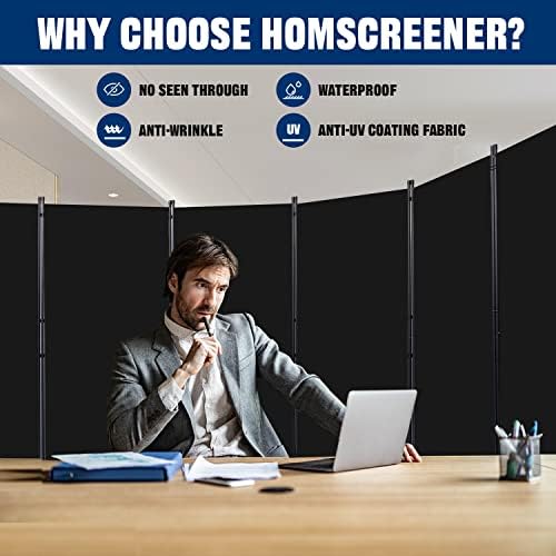 Room Divider 6 Panel-204''Wide, 6FT Room Dividers and Folding Privacy Screen - Image 3