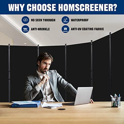 Room Divider 6 Panel-204''Wide, 6FT Room Dividers and Folding Privacy Screen - Image 3