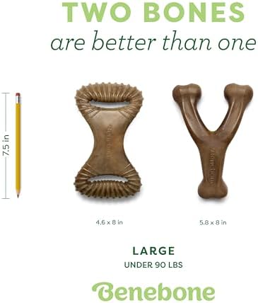 Benebone Wishbone/Dental Durable Dog Chew Toys, Real Bacon - Image 4