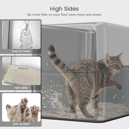 Enclosed Stainless Steel Cat Litter Box - Image 5