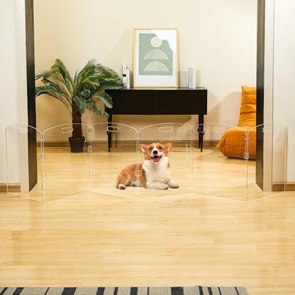 Modern Frame Clear Acrylic Freestanding Pet Gate - Image 2