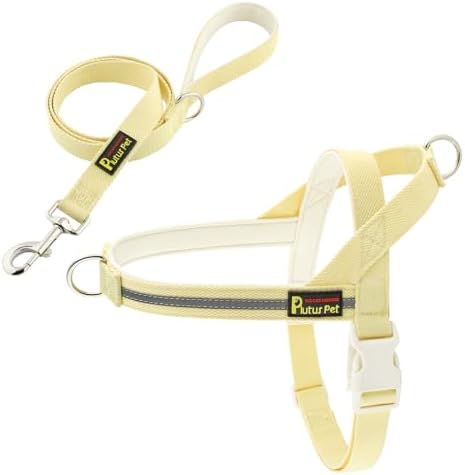 Plutus Pet Cotton Dog Harness and Leash Set, Reflective and Soft Padded by PLUTUSPET