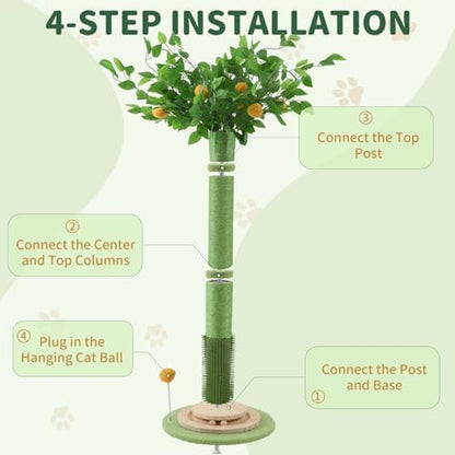 46" Tall Cat Scratching Post, Natural Sisal Cat Tree - Image 6