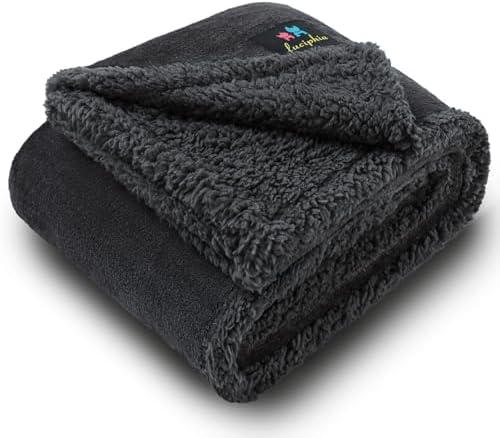 Luciphia Waterproof Bed Blanket Washable, Soft Sherpa Fleece Puppy Reversible by luciphia