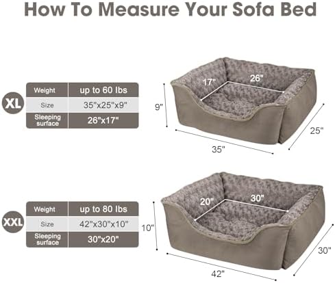 JOEJOY Rectangle Dog Bed for Large Medium Small Dogs - Image 4
