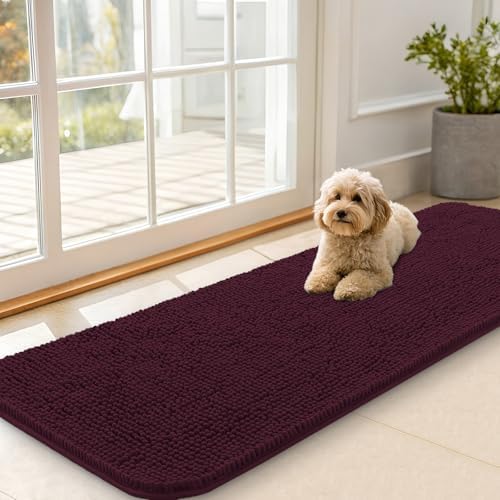 OLANLY Dog Door Mat for Muddy Paws 59x20, Super Absorbent Chenille Mud Mat by OLANLY
