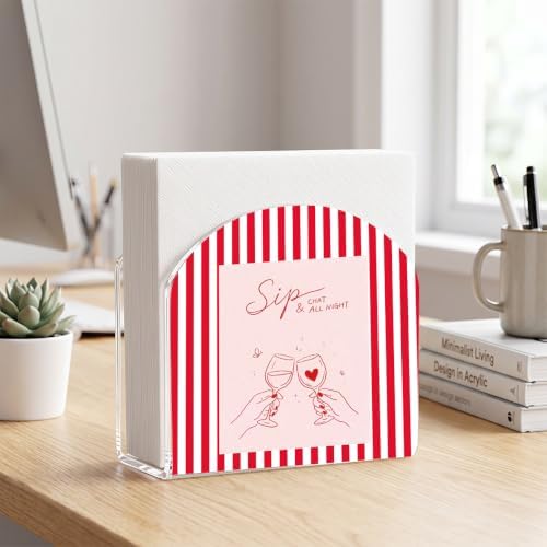 Sip Chat All Night Heart Print Acrylic Napkin Holder - Image 5