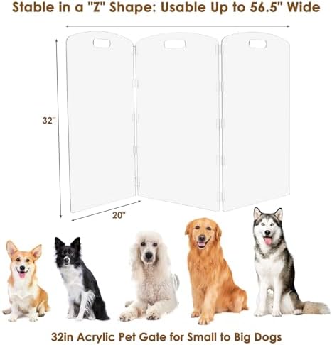 Modern Frame Clear Acrylic Freestanding Dog Gate - Image 4