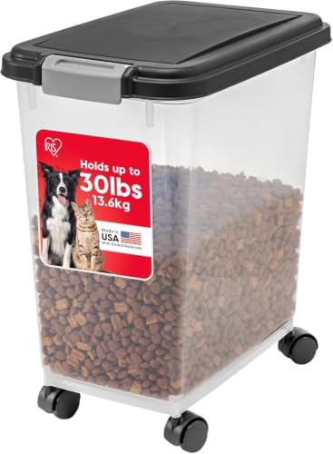 IRIS USA Airtight Pet Food Storage Rolling Container, 30 lb Capacity by IRISUSA