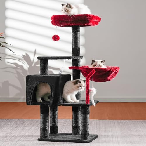 Heybly Cat Tree with Toy, 43.3 inch Cat Tower - Image 2