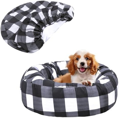 Round Dog Bed Cover Washable Elastic Edged 20×9.8 Inch by Hoopttay