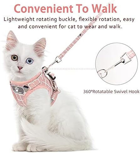 Cat Vest Harness and Leash Set, Escape Proof Kitten Harness Pink - Image 3