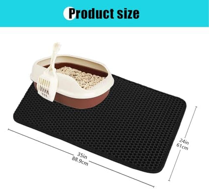 Cat Litter Mat 35"x24", Double Layer Waterproof Litterbox Mat - Image 4