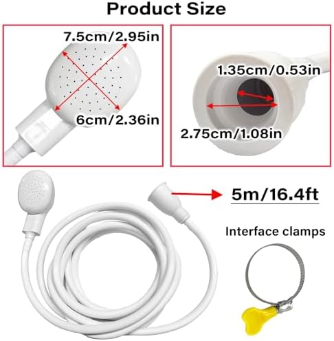 16.4FT/5M Sink Spray Rubber Hose, Sink Hose Sprayer Attachment - Image 3